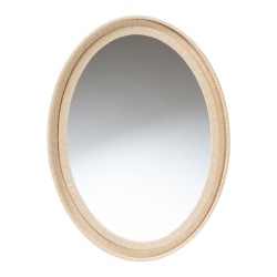 bali & pari Lailan Woven Grasscloth Mirror, Oval, Beige
